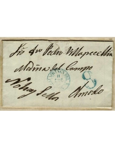 FA1567. HISTORIA POSTAL. 1855, Pieza postal de Villafranca del Vierzo a Olmedo