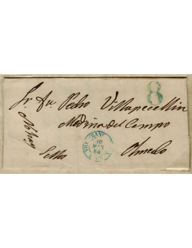 FA1569. HISTORIA POSTAL. 1855, Pieza postal de Villafranca del Vierzo a Olmedo