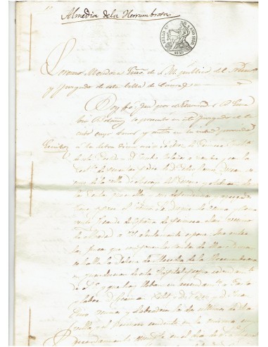 FA7710. TIMBROLOGIA. 1850. Manuscrito, papel sellado o timbrado, Sello Cuarto (4º) 40 Maravedis