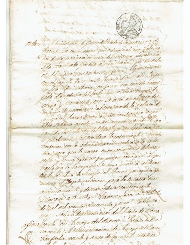 FA7712. TIMBROLOGIA. 1851. Manuscrito, papel sellado o timbrado, Sello Cuarto (4º) 40 Maravedis