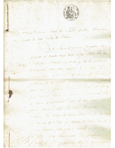 FA7713. TIMBROLOGIA. 1852. Manuscrito, papel sellado o timbrado, Sello Tercero (3º) 4 Reales
