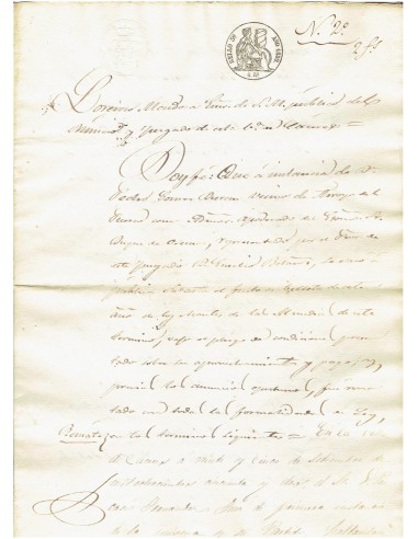 FA7716. TIMBROLOGIA. 1852. Manuscrito, papel sellado o timbrado, Sello Tercero (3º) 4 Reales