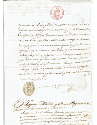 FA7721. TIMBROLOGIA. 1855. Manuscrito, papel sellado o timbrado, Ilustres, 6 Reales