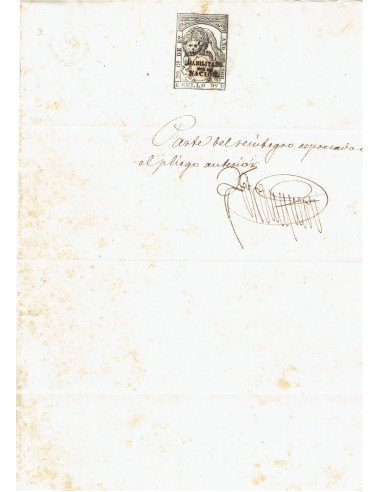 FA7733. TIMBROLOGIA. 1868. Manuscrito, papel sellado o timbrado,  Sello Noveno (9º) 20 cs de escudo, HABILITADO