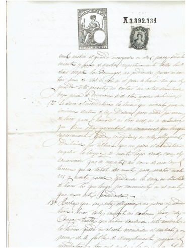 FA7741. TIMBROLOGIA. 1876. Manuscrito, papel sellado o timbrado,  Sello 11º - 50 centimos de peseta