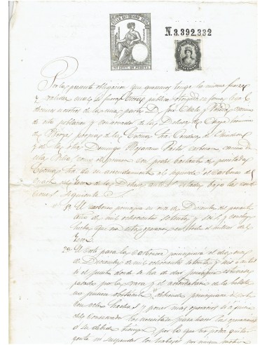 FA7745. TIMBROLOGIA. 1876. Manuscrito, papel sellado o timbrado,  Sello 11º - 50 centimos de peseta