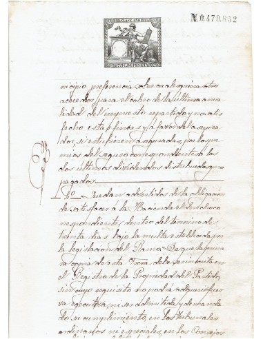 FA7752. TIMBROLOGIA. 1884. Manuscrito, papel sellado o timbrado, Sello 12º - 75 centimos de peseta