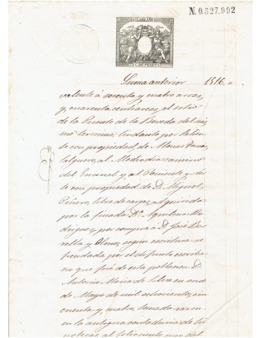 FA7753. TIMBROLOGIA. 1885. Manuscrito, papel sellado o timbrado, Sello 12º - 75 centimos de peseta