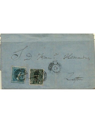 FA1711. HISTORIA POSTAL. Alfonso XII, carta de Barcarrota a Zafra