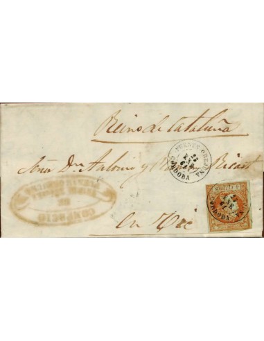 FA1728. HISTORIA POSTAL. 1861, Fuenteovejuna a Vich