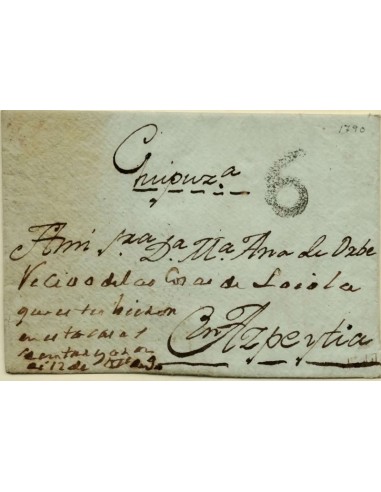 FA1743. PREFILATELIA. 1790, Carta de Madrid a Azpeitia