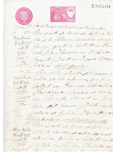 FA7778. TIMBROLOGIA. 1903. Manuscrito, papel sellado o timbrado, Sello 11º - 1 peseta