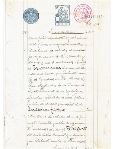 FA7783. TIMBROLOGIA. Documento manuscrito, papel sellado o timbrado, Sello 11º - 1 peseta
