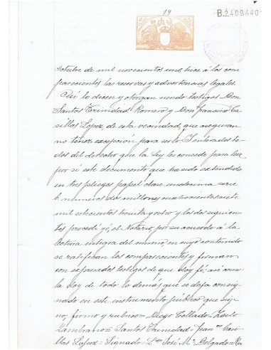 FA7784. TIMBROLOGIA. Documento manuscrito, papel sellado o timbrado, Sello 11º - 1 peseta