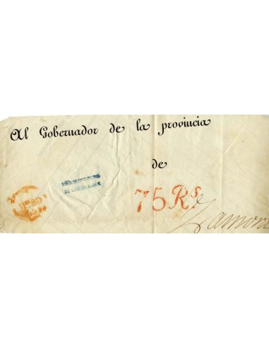 FA1934. PORTEOS. Sin fecha, cubierta oficial de Madrid a Zamora con porteo de 75 reales