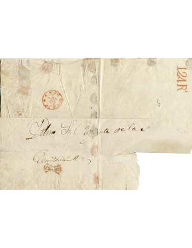 FA1942. PORTEOS. 1847, cubierta oficial dirigida a Burgos con porteo de 124 reales
