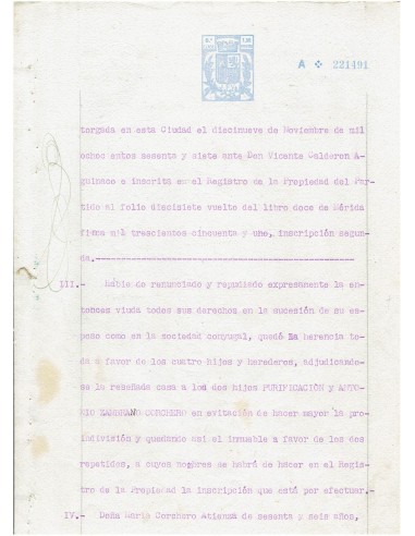 FA7796. TIMBROLOGIA. Documento manuscrito, papel sellado o timbrado, Sello 8º - 1,50 pesetas