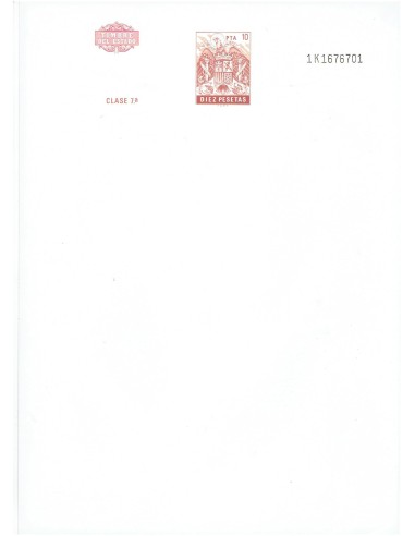 FA7809. TIMBROLOGIA. Papel oficial con timbre del Estado clase 7 para poliza de 10 pesetas, NUEVO