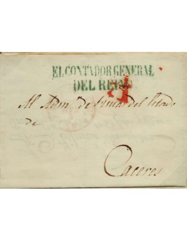 FA1015C, PREFILATELIA. 1850-51, Madrid a Cáceres, marca de ABONO de Madrid