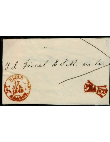 FA0119A, PREFILATELIA. 1845, 17 de junio, Frontal remitido desde Borja. Rareza RRR