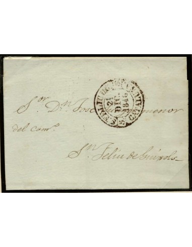 FA0157B, PREFILATELIA. 1846, 21 de diciembre. Correo interior de San Feliu de Guixols