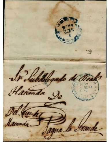 FA1793C, PREFILATELIA. 1855, 1 de septiembre. Sobrescrito circulado de La Habana a Sagua la Grande