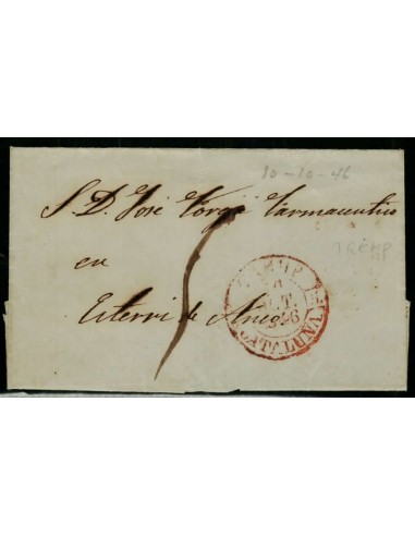 FA1649A, PREFILATELIA. 1846, 10 de octubre. Sobrescrito circulado de Tremp a Esterri de Aneu