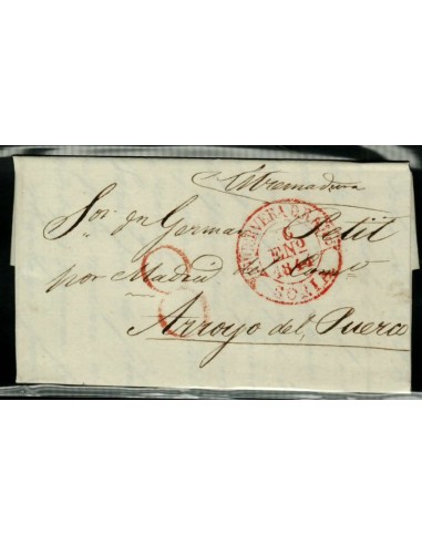 FA1651C, PREFILATELIA. 1844, 6 de enero. Sobrescrito circulado de Cervera del Río Alhama a Arroyo del Puerco