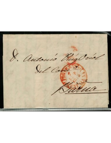 FA1652A, PREFILATELIA. 1843, 7 de septiembre. Sobrescrito circulado de Figueras a Barcelona