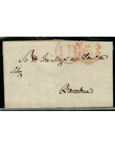 FA1652D, PREFILATELIA. 1849, 3 de enero. Sobrescrito circulado de Bienvenida a Sevilla