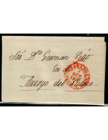 FA1652, PREFILATELIA. 1847, 1 de octubre. Sobrescrito circulado de Badajoz a Arroyo del Puerco