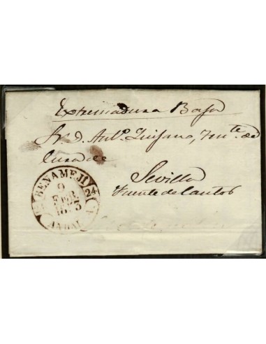 FA0436, PREFILATELIA. 1853, 9 de febrero. Benamejí a Fuente de Cantos. Rareza RRR