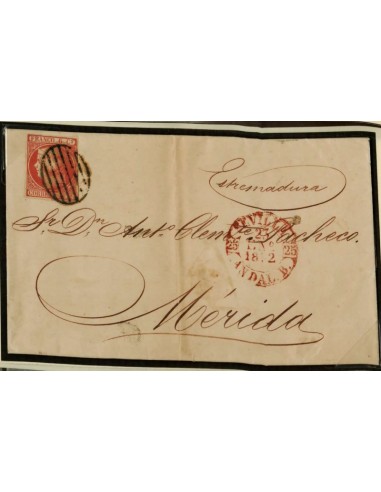 FA0488I, HISTORIA POSTAL. 1852, 23 de enero. Sevilla a Mérida