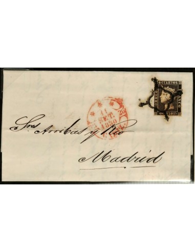 FA0495I, HISTORIA POSTAL. 1850, 11 de septiembre. Cádiz a Madrid