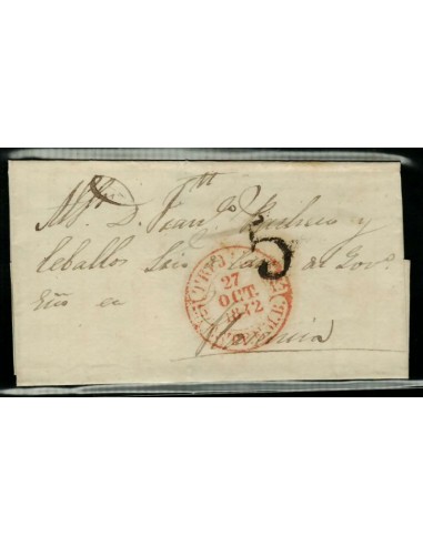 FA1654, PREFILATELIA. 1842, 27 de octubre. Sobrescrito circulado de Trujillo a Plasencia