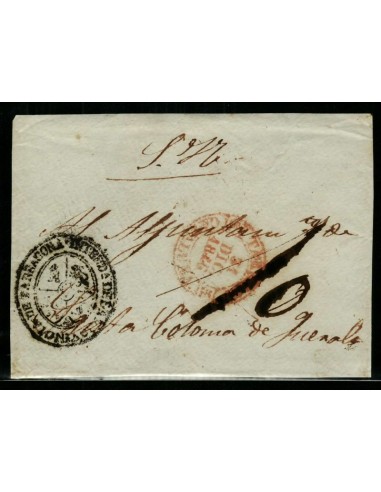 FA1657, PREFILATELIA. 1846, 31 de diciembre. Sobrescrito circulado de Tarragona a Santa Coloma de Queralt