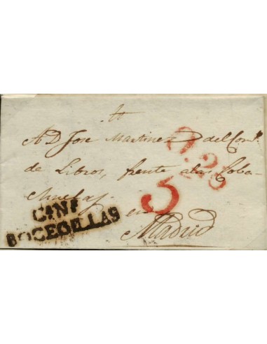 FA0770C, PREFILATELIA. 1834, 26 de octubre. Sobrescrito circulado de Boceguillas a Madrid. LUJO