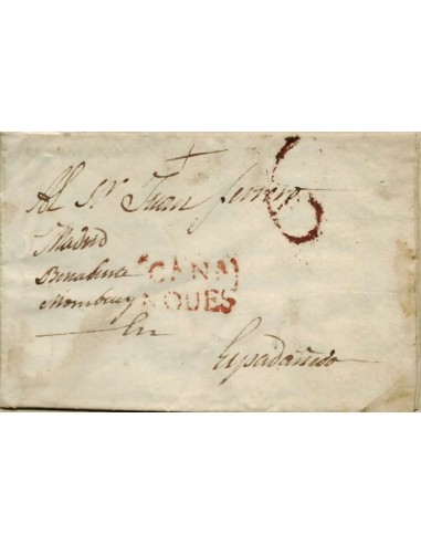 FA0770H, PREFILATELIA. 1835, 15 de noviembre. Sobrescrito circulado de Noves a Espadañedo