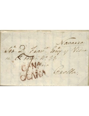 FA0770I, PREFILATELIA. 1841, 21 de mayo. Sobrescrito circulado de Ocaña a Corella