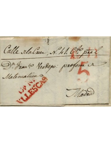FA0770Q, PREFILATELIA. 1843, 10 de enero. Sobrescrito circulado de Illescas a Madrid