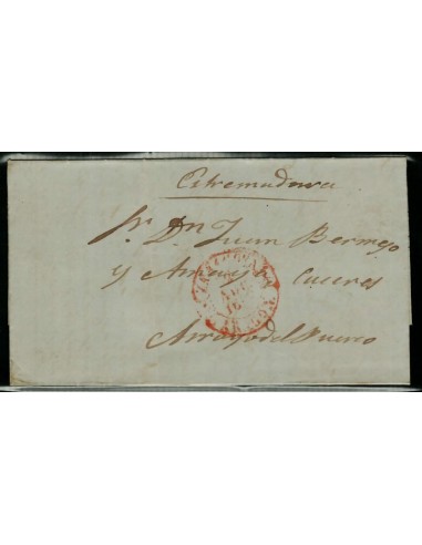 FA1660A, HISTORIA POSTAL. 1848, mes de abril. Sobrescrito circulado de Zaragoza a Arroyo del Puerco