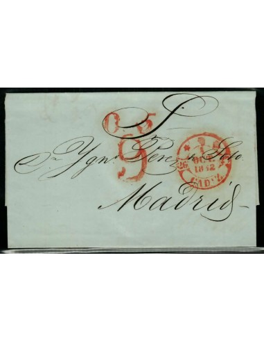 FA1660, HISTORIA POSTAL. 1842, 1 de octubre. Sobrescrito circulado de Cádiz a Madrid