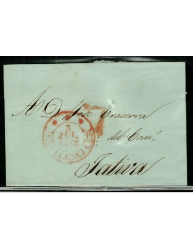 FA1661B, HISTORIA POSTAL. 1842, 3 de julio. Sobrescrito circulado de Valencia a Játiva
