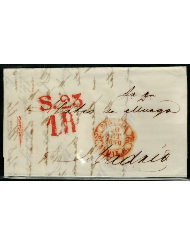 FA1663A, PREFILATELIA. 1850, 20 de septiembre. Sobrescrito circulado de Sevilla a Madrid