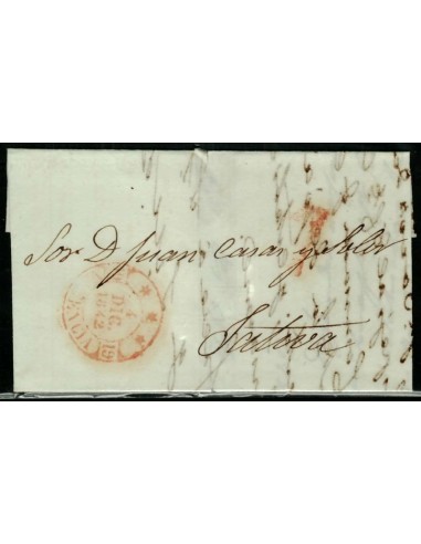 FA1664B, PREFILATELIA. 1842, 1 de diciembre. Sobrescrito circulado de Valencia a Játiva
