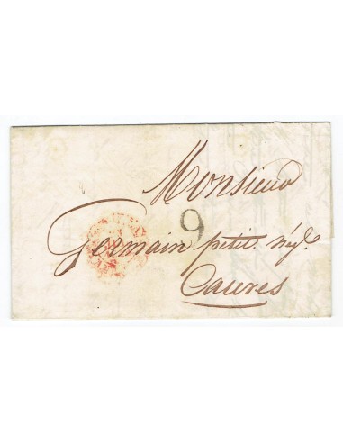 FA1815, PREFILATELIA. 1844, 21 de julio, Sobrescrito circulado de Sevilla a Cáceres