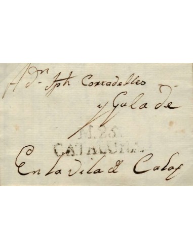 FA0774J, PREFILATELIA. 1808, 3 de octubre. Sobrescrito circulado de Martorell a Calaf. RRR