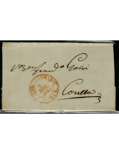 FA1665A, PREFILATELIA. 1845, 21 de diciembre. Sobrescrito circulado de Cervera del Río Alhama a Corella