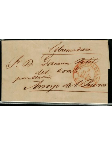 FA1665B, PREFILATELIA. 1846, 2 de julio. Sobrescrito circulado de Cervera del Río Alhama a Arroyo del Puerco