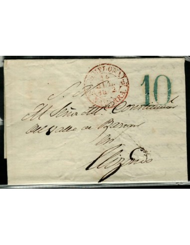 FA1666A, PREFILATELIA. 1852, 14 de julio. Sobrescrito circulado de Pamplona a Elizondo